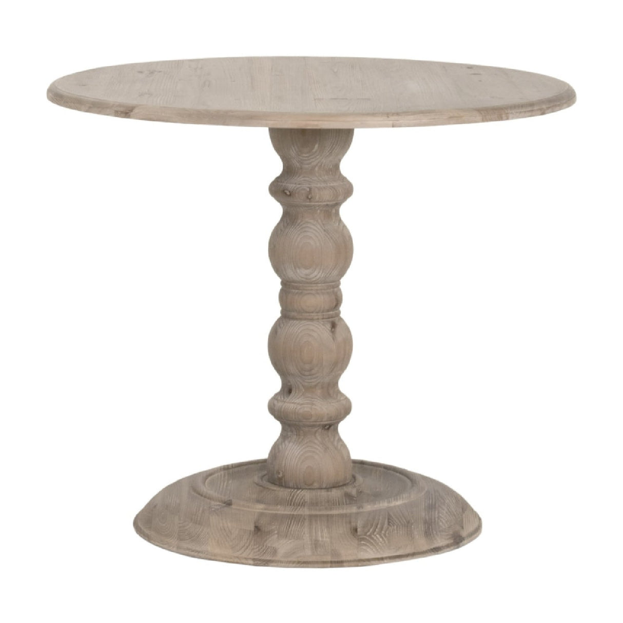 Gray Pine Round Dining Table | Living Essentials Chelsea – front view
