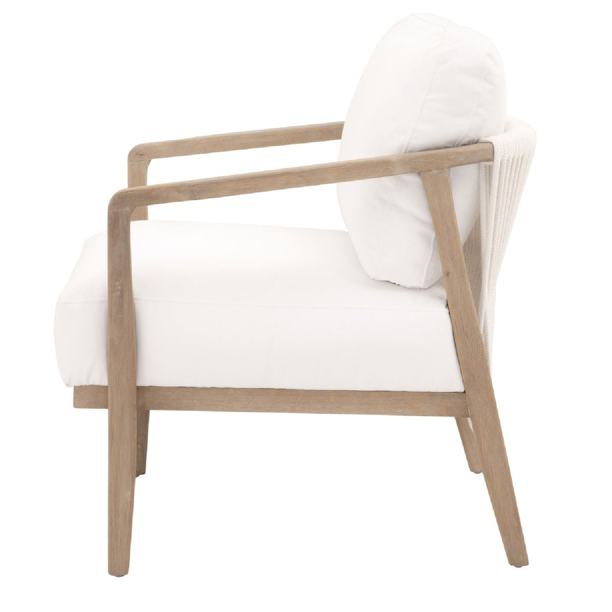 Oak Framed White Cushion Club Chair | Living Essentials Harbor – alternate view 6