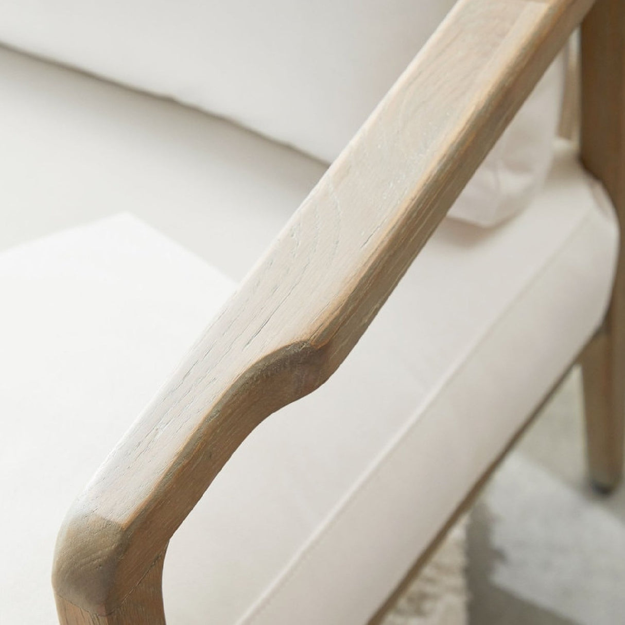 Oak Framed White Cushion Club Chair | Living Essentials Harbor – alternate view 8