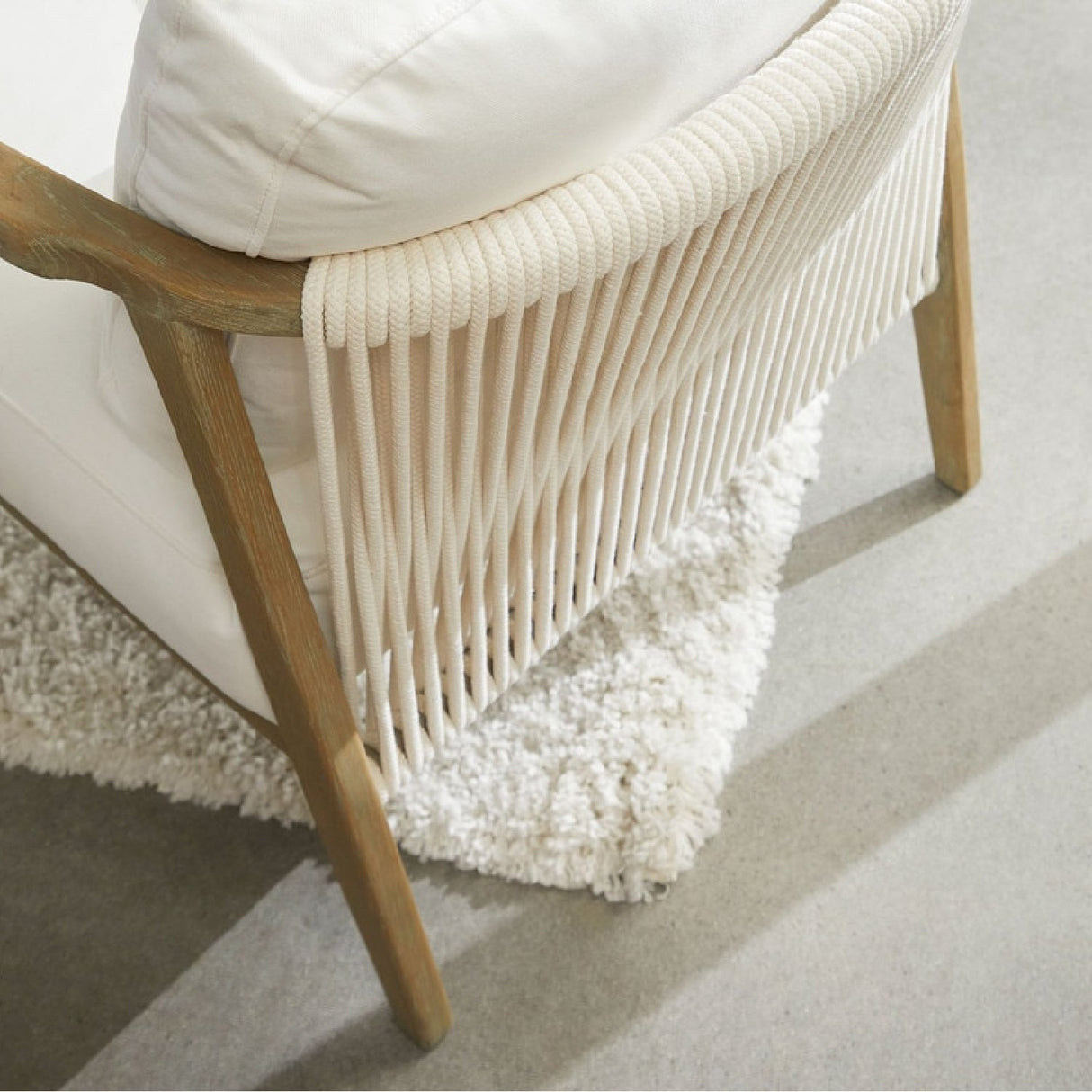 Oak Framed White Cushion Club Chair | Living Essentials Harbor – alternate view 13