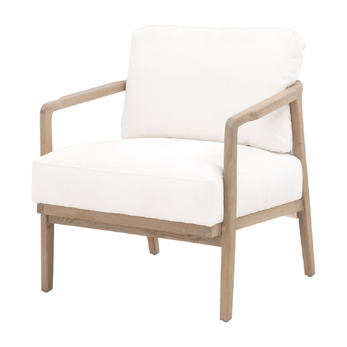 Oak Framed White Cushion Club Chair | Oroa.com