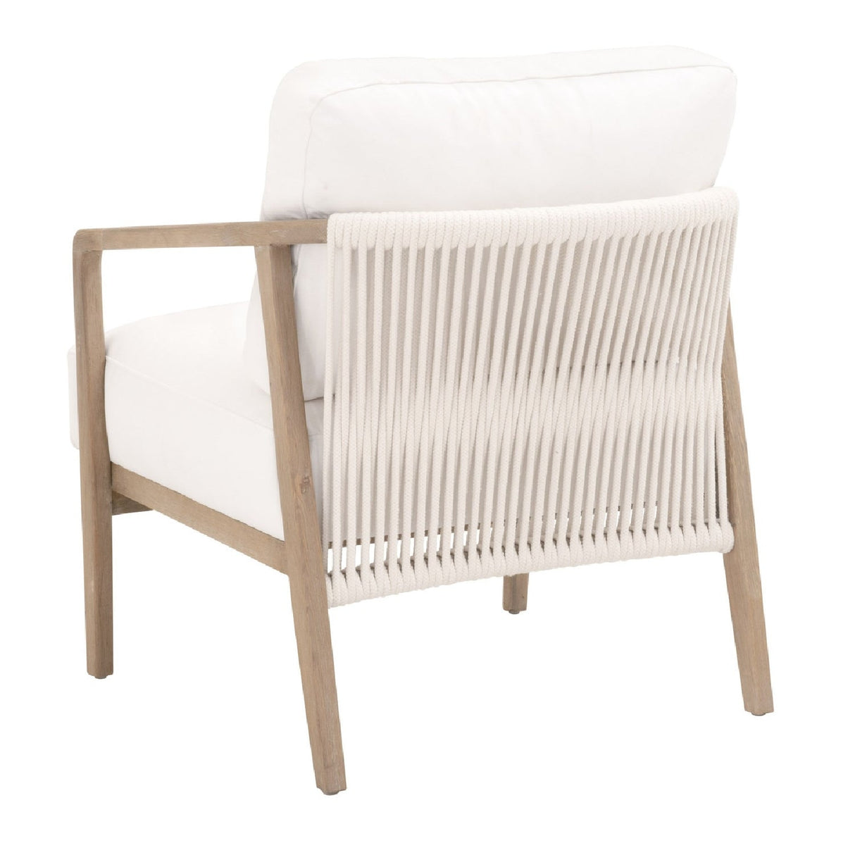 Oak Framed White Cushion Club Chair | Living Essentials Harbor – rear view