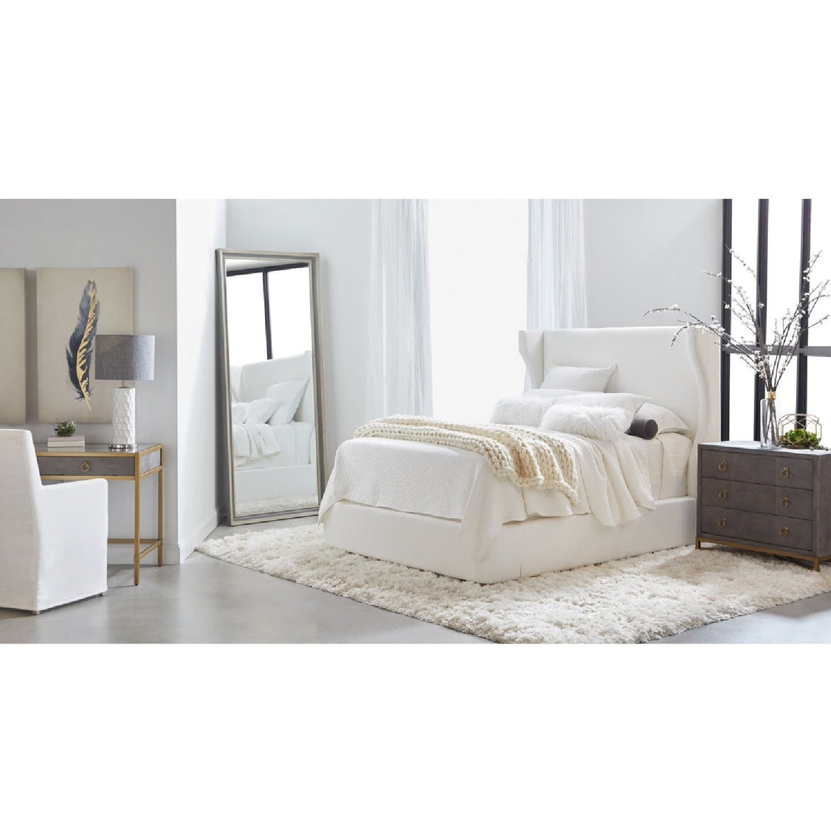 Two-Toned Pine Mirror | Living Essentials Caden – rear view