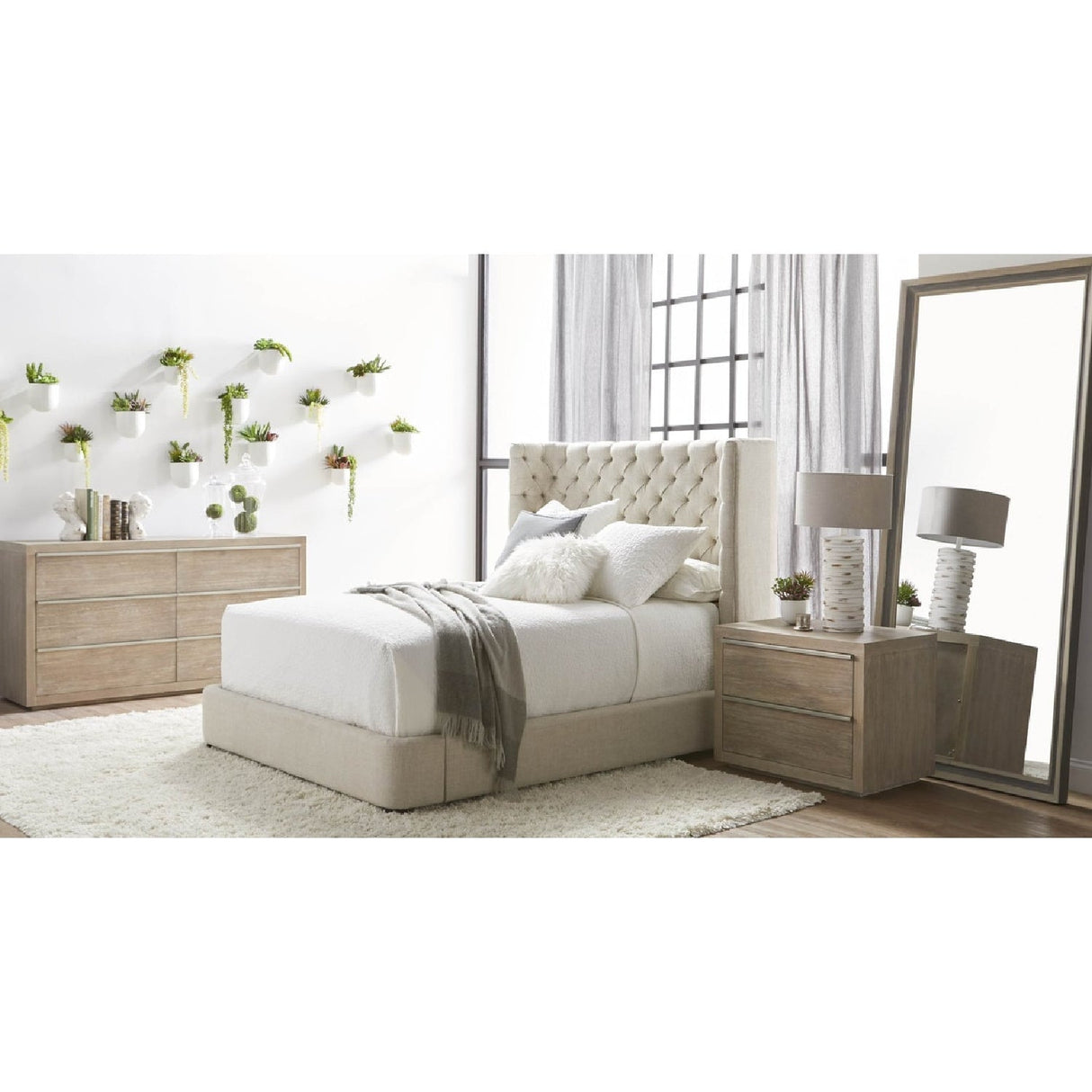 Two-Toned Pine Mirror | Living Essentials Caden – alternate view 5