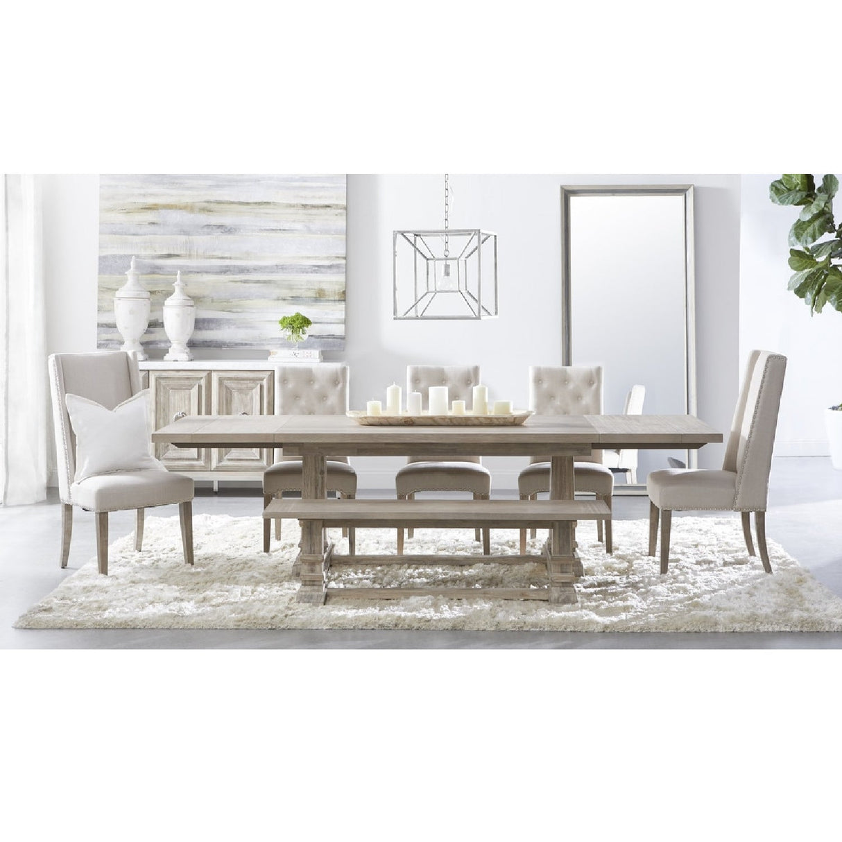 Two-Toned Pine Mirror | Living Essentials Caden – alternate view 6