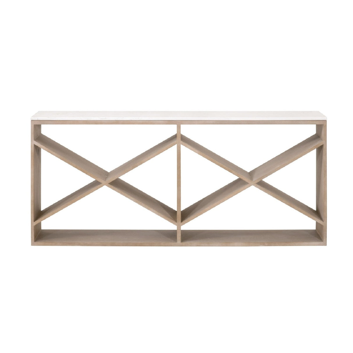 Crisscross Oak Console Table | Living Essentials Cellar – front view