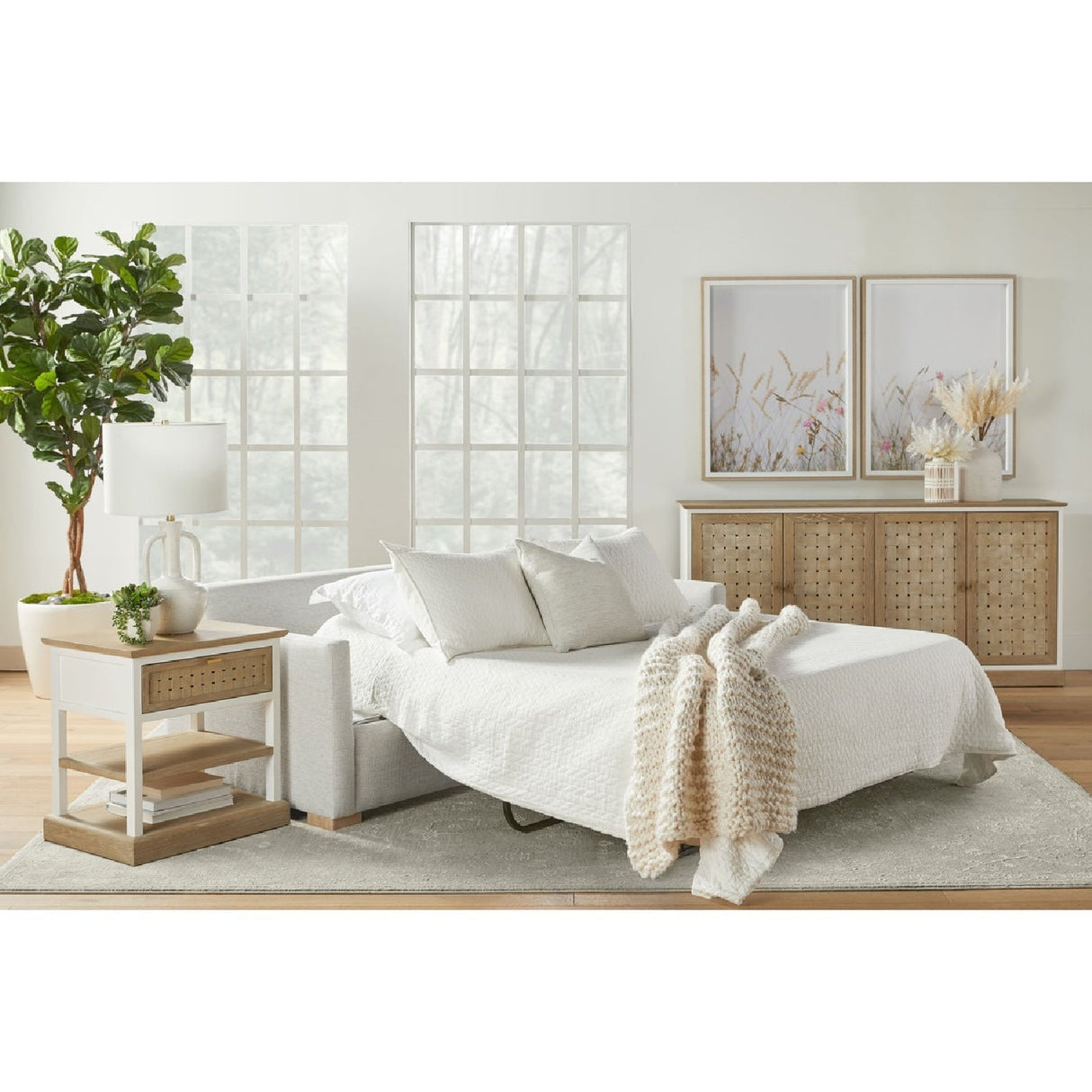 4-Door Woven Style Oak Sideboard | Living Essentials Weave – alternate view 15