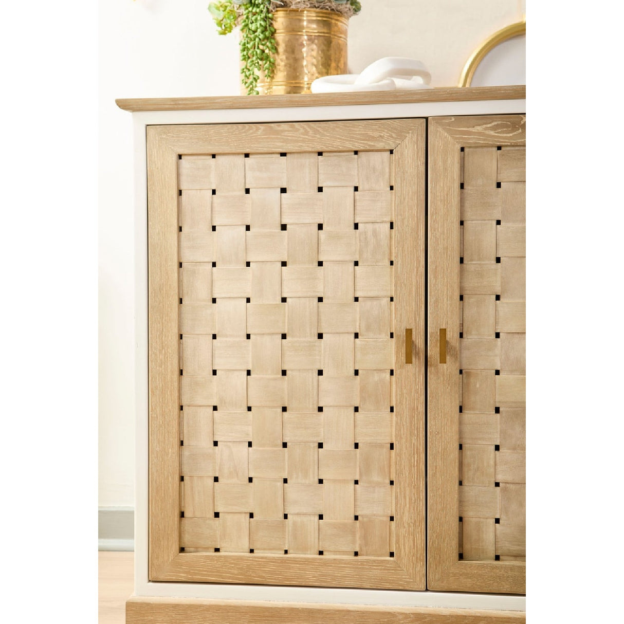 4-Door Woven Style Oak Sideboard | Living Essentials Weave – alternate view 17