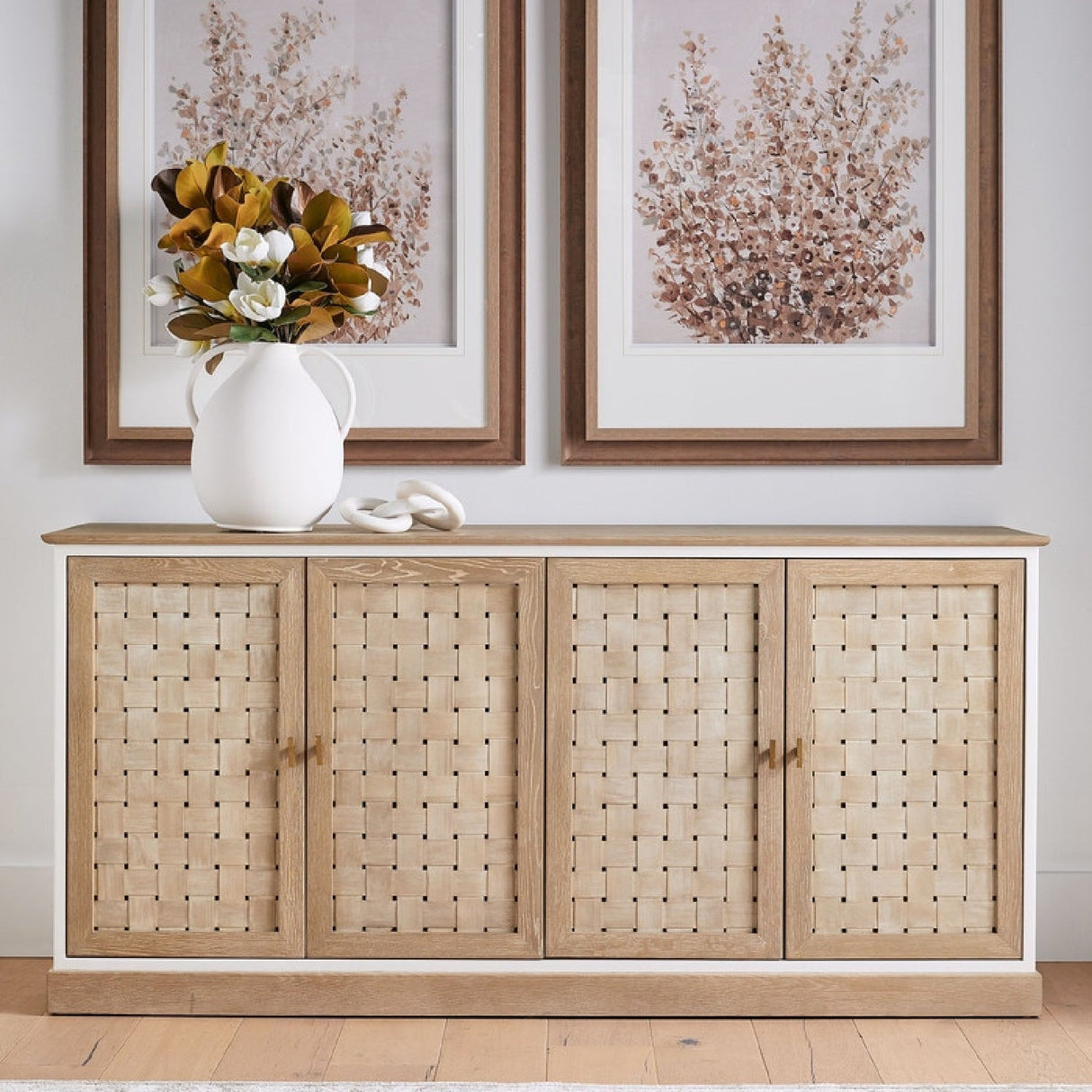 4-Door Woven Style Oak Sideboard | Living Essentials Weave – alternate view 19