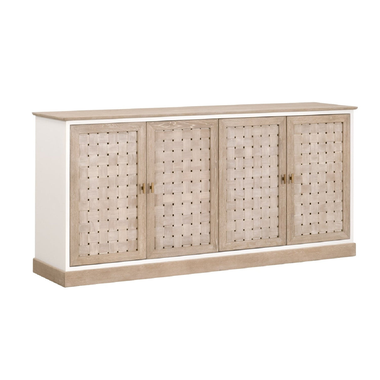 4-Door Woven Style Oak Sideboard | Living Essentials Weave – front view