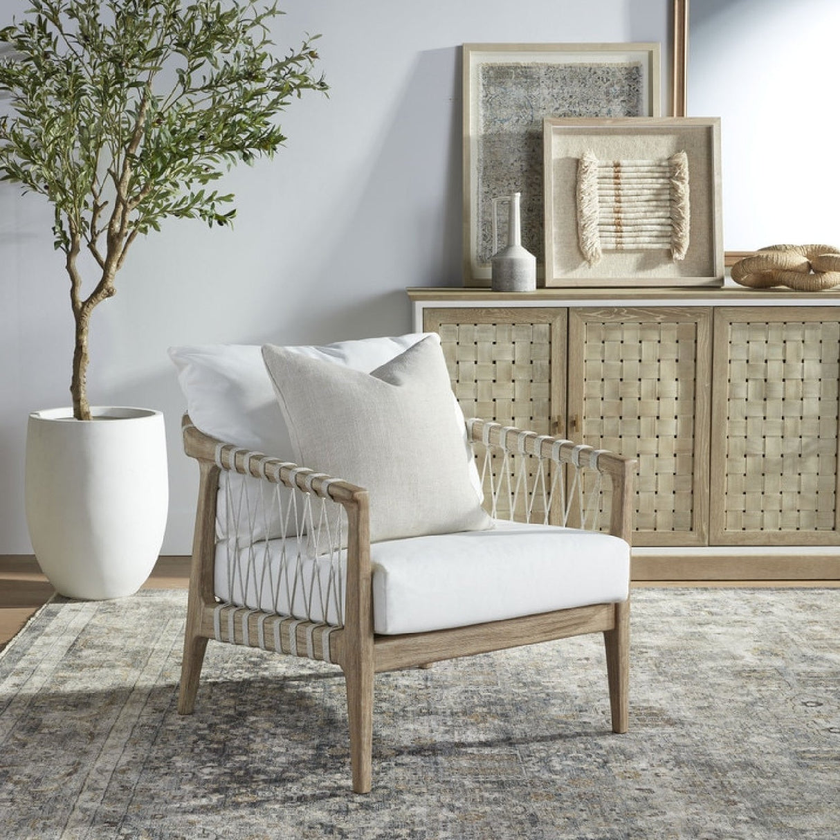 4-Door Woven Style Oak Sideboard | Living Essentials Weave – alternate view 11