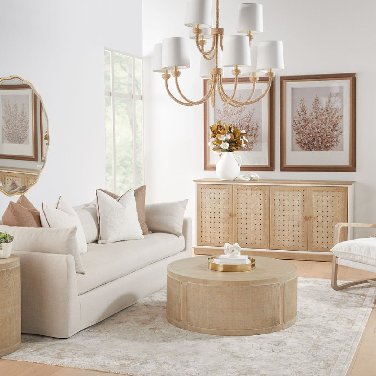 4-Door Woven Style Oak Sideboard | Oroa.com