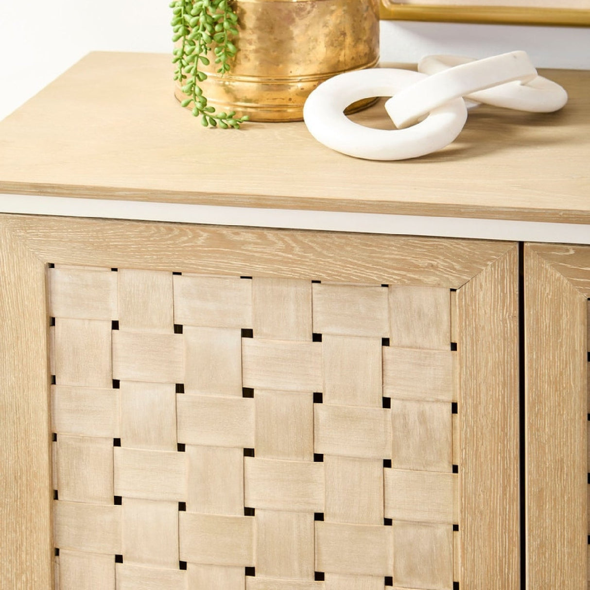 4-Door Woven Style Oak Sideboard | Living Essentials Weave – alternate view 16