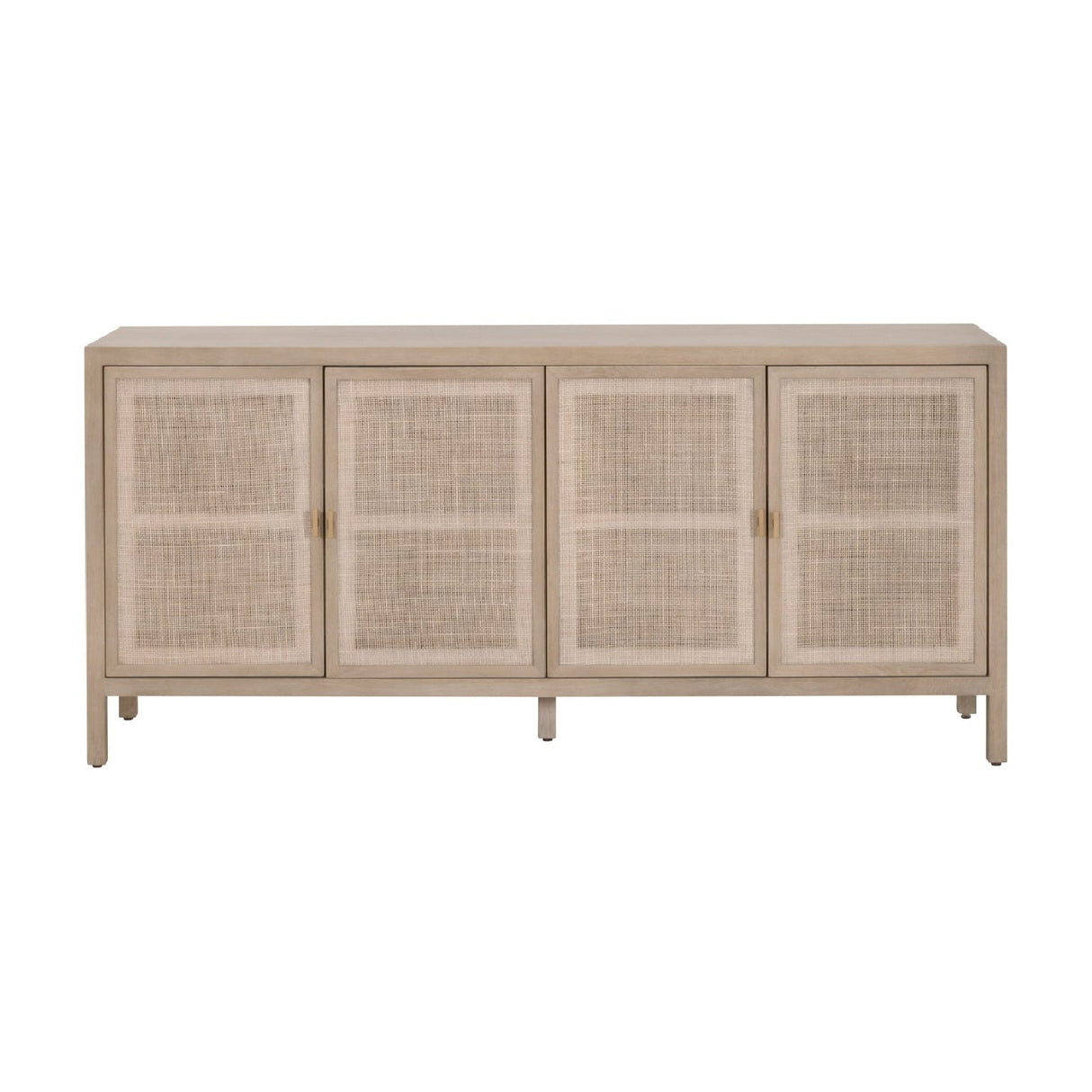 4-Door Gray Cane Media Sideboard | Living Essentials Carina – front view