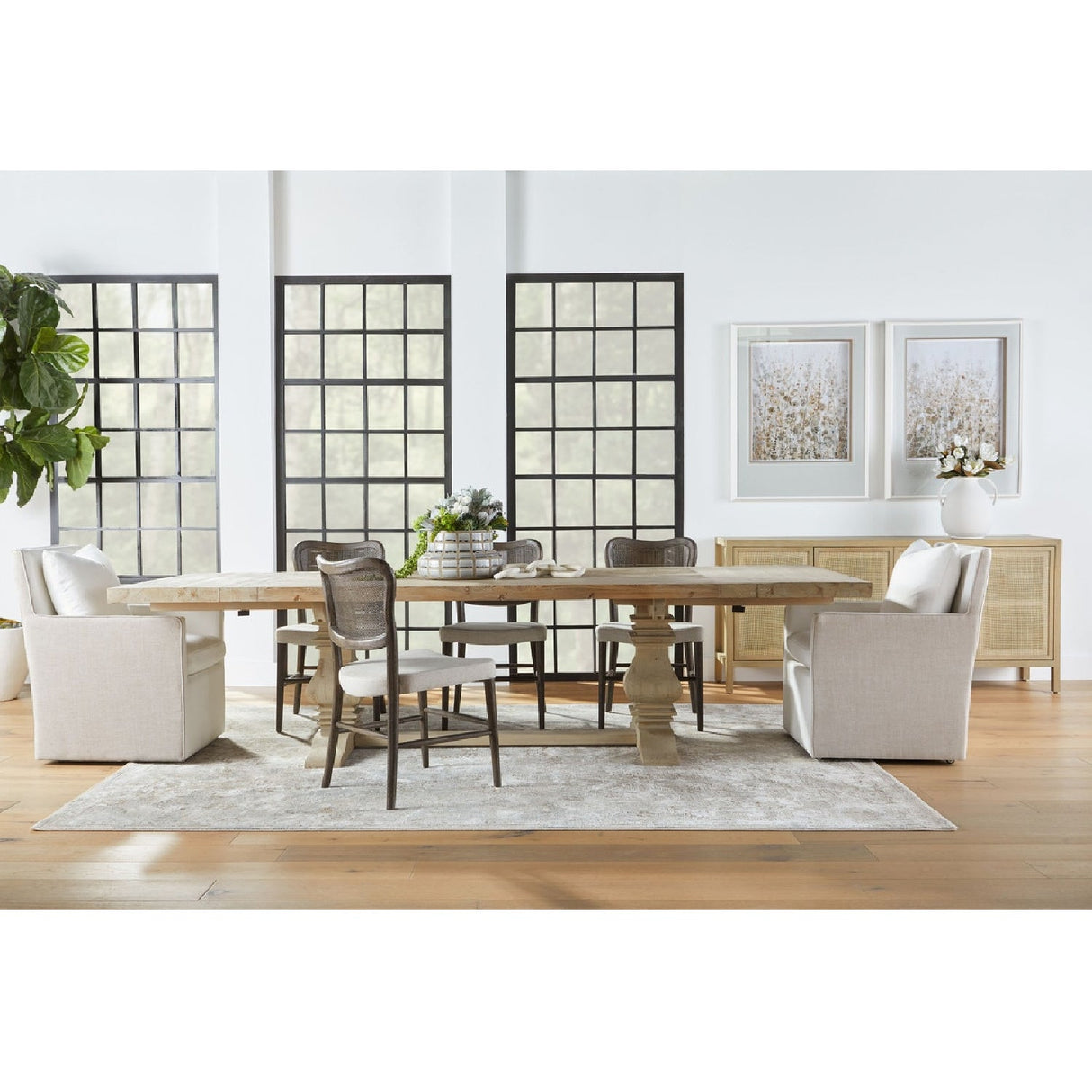 4-Door Gray Cane Media Sideboard | Living Essentials Carina – alternate view 15
