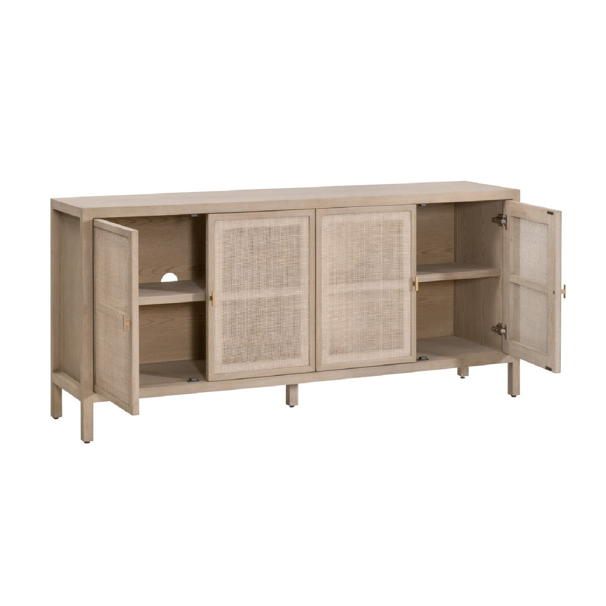 4-Door Gray Cane Media Sideboard | Living Essentials Carina – alternate view 6