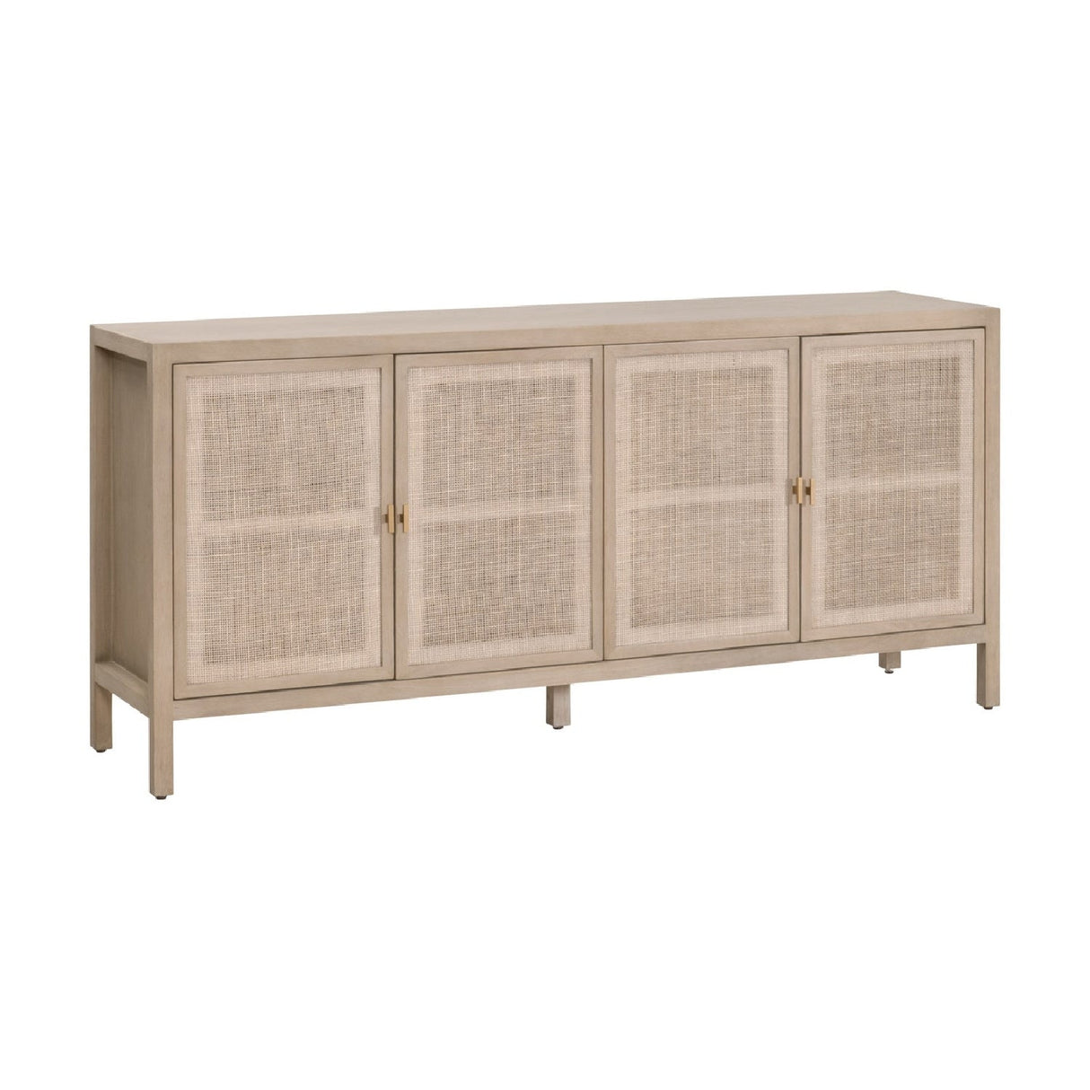 4-Door Gray Cane Media Sideboard | Living Essentials Carina – side view