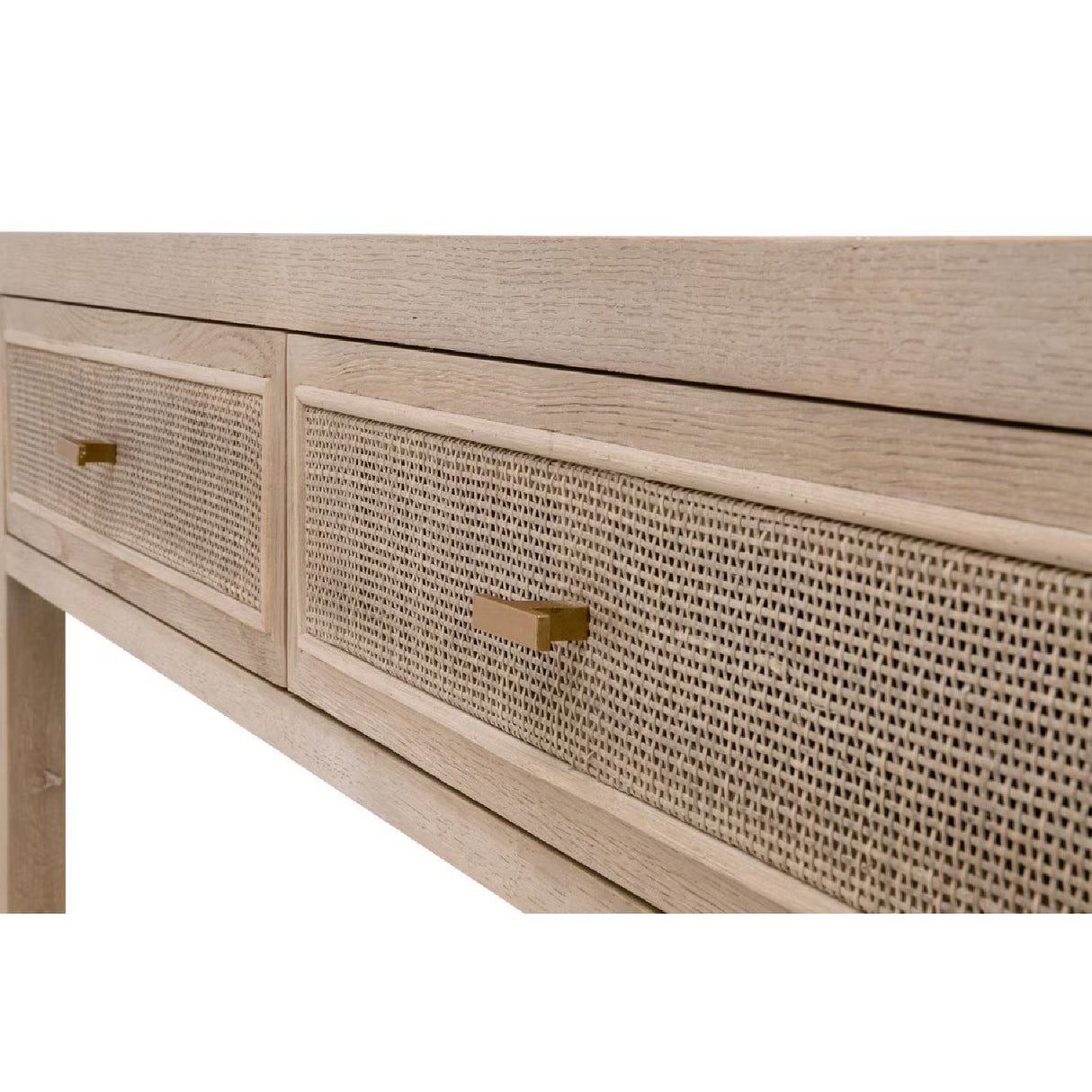 Modern European furniture - Gray Oak 2-Drawer Console Table - www.oroa.com