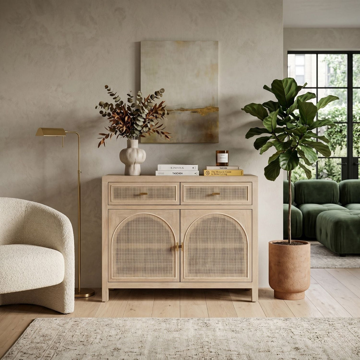 Modern European furniture - Smoked Gray Oak Media Cabinet - www.oroa.com