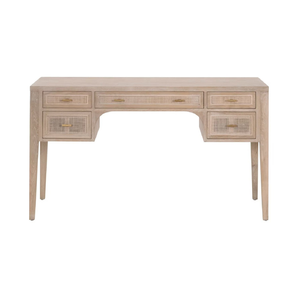 Modern European furniture - Gray Oak 5-Drawer Desk - www.oroa.com
