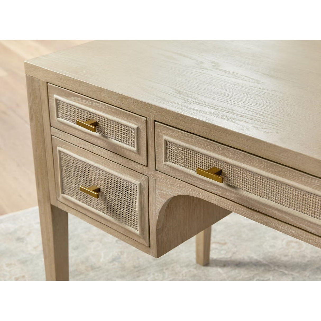 Modern European furniture - Gray Oak 5-Drawer Desk - www.oroa.com