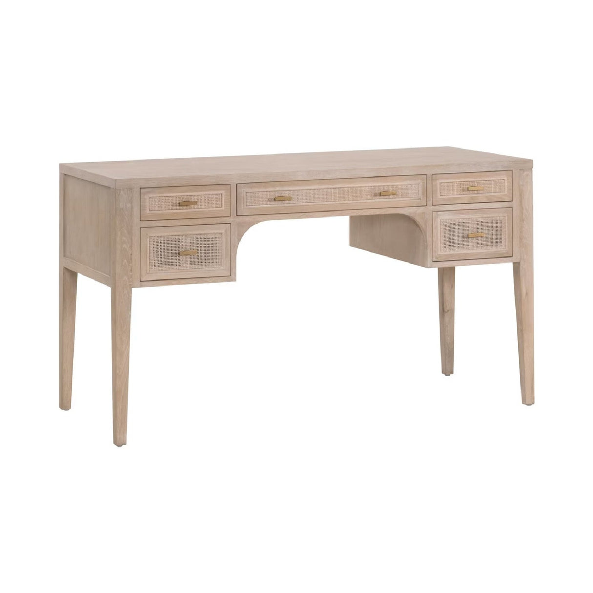 Modern European furniture - Gray Oak 5-Drawer Desk - www.oroa.com