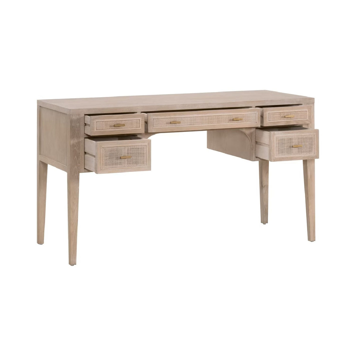 Modern European furniture - Gray Oak 5-Drawer Desk - www.oroa.com