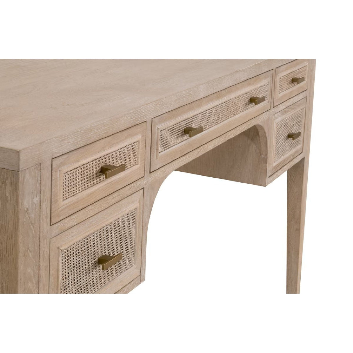 Modern European furniture - Gray Oak 5-Drawer Desk - www.oroa.com