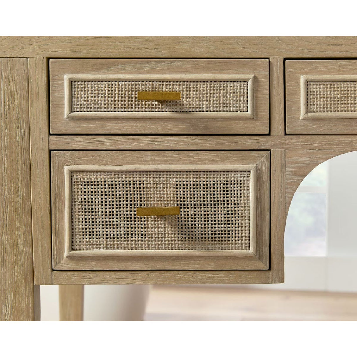 Modern European furniture - Gray Oak 5-Drawer Desk - www.oroa.com