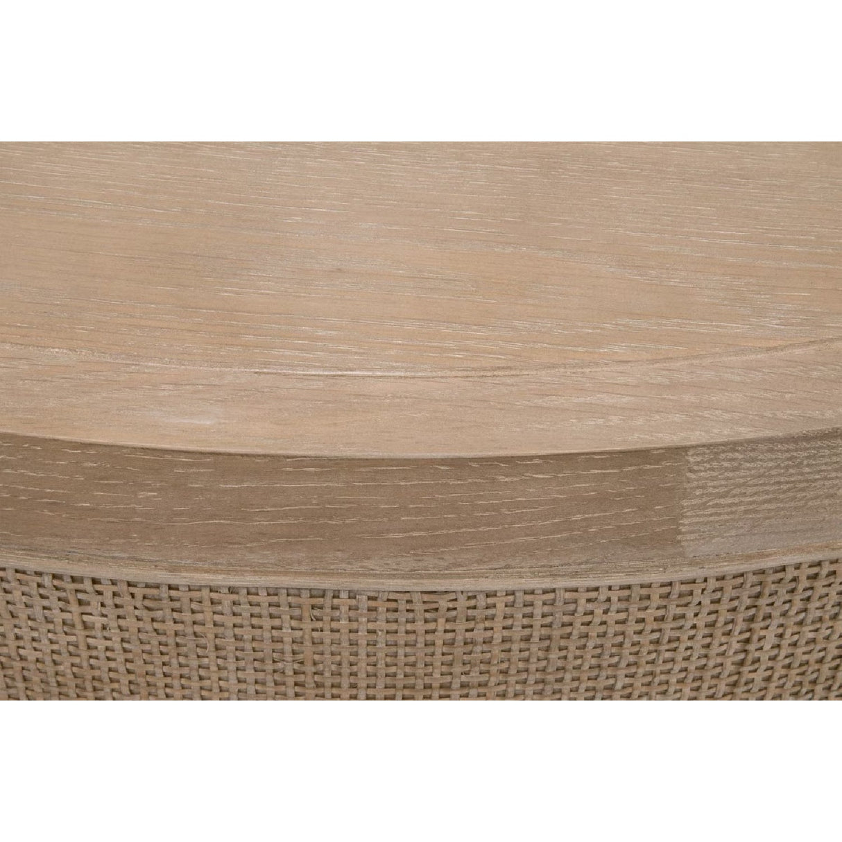 Gray Oak Round Coffee Table | Living Essentials Cane – alternate view 5