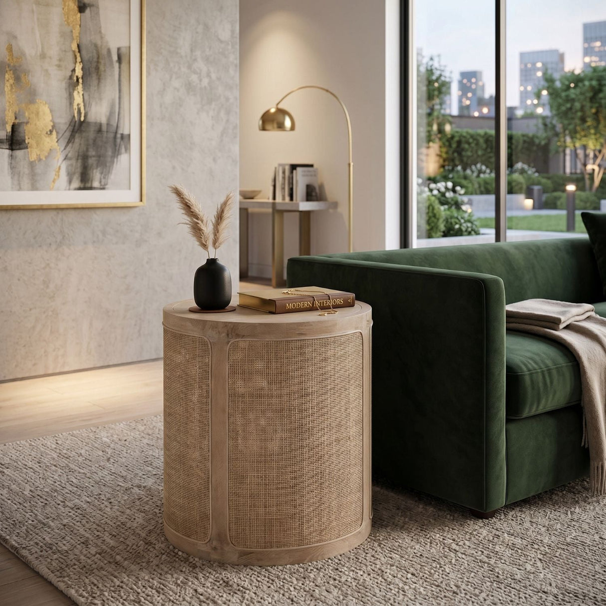 Modern European furniture - Gray Oak Cylindrical End Table - www.oroa.com