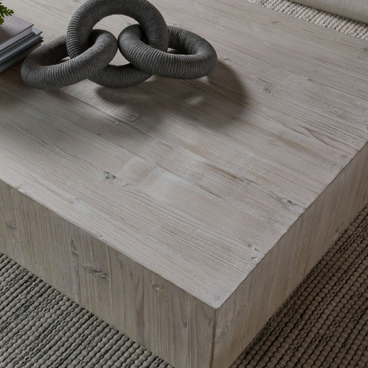Whitewashed Pine Wood Coffee Table | Living Essentials Montauk – alternate view 8