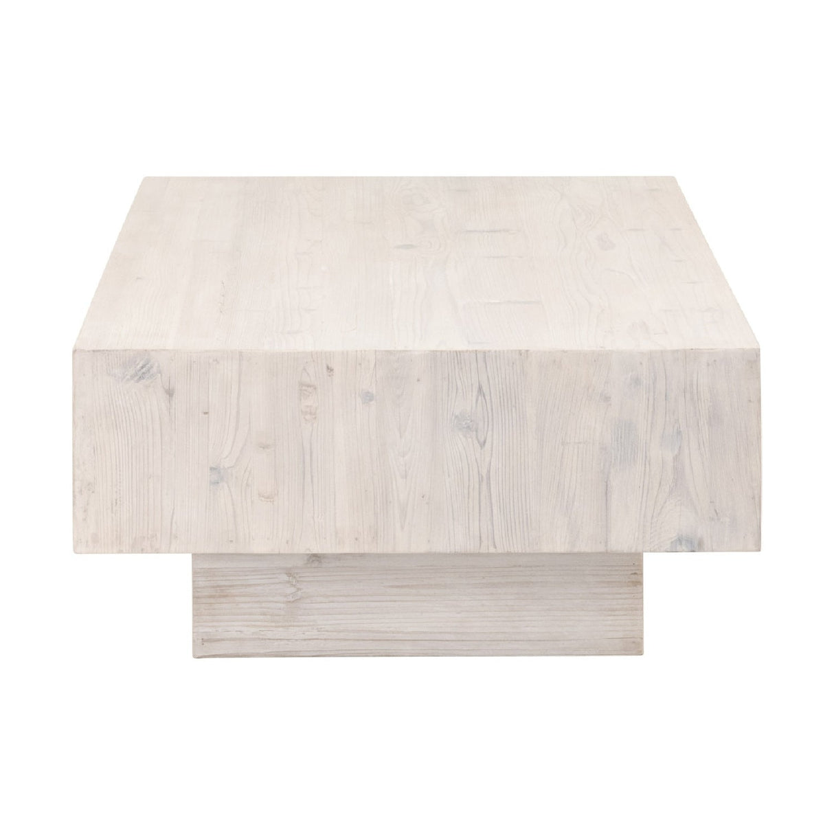 Whitewashed Pine Wood Coffee Table | Living Essentials Montauk – side view