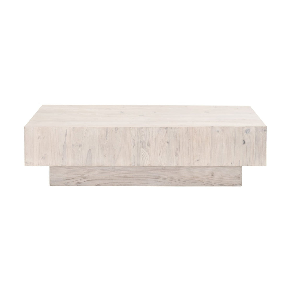 Whitewashed Pine Wood Coffee Table | Living Essentials Montauk – front view