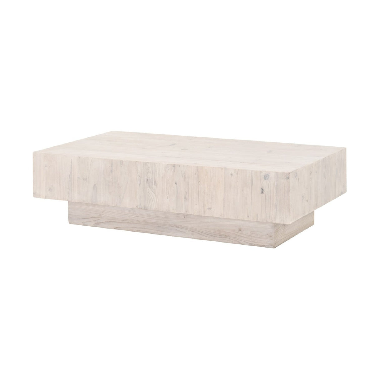 Whitewashed Pine Wood Coffee Table | Living Essentials Montauk – rear view
