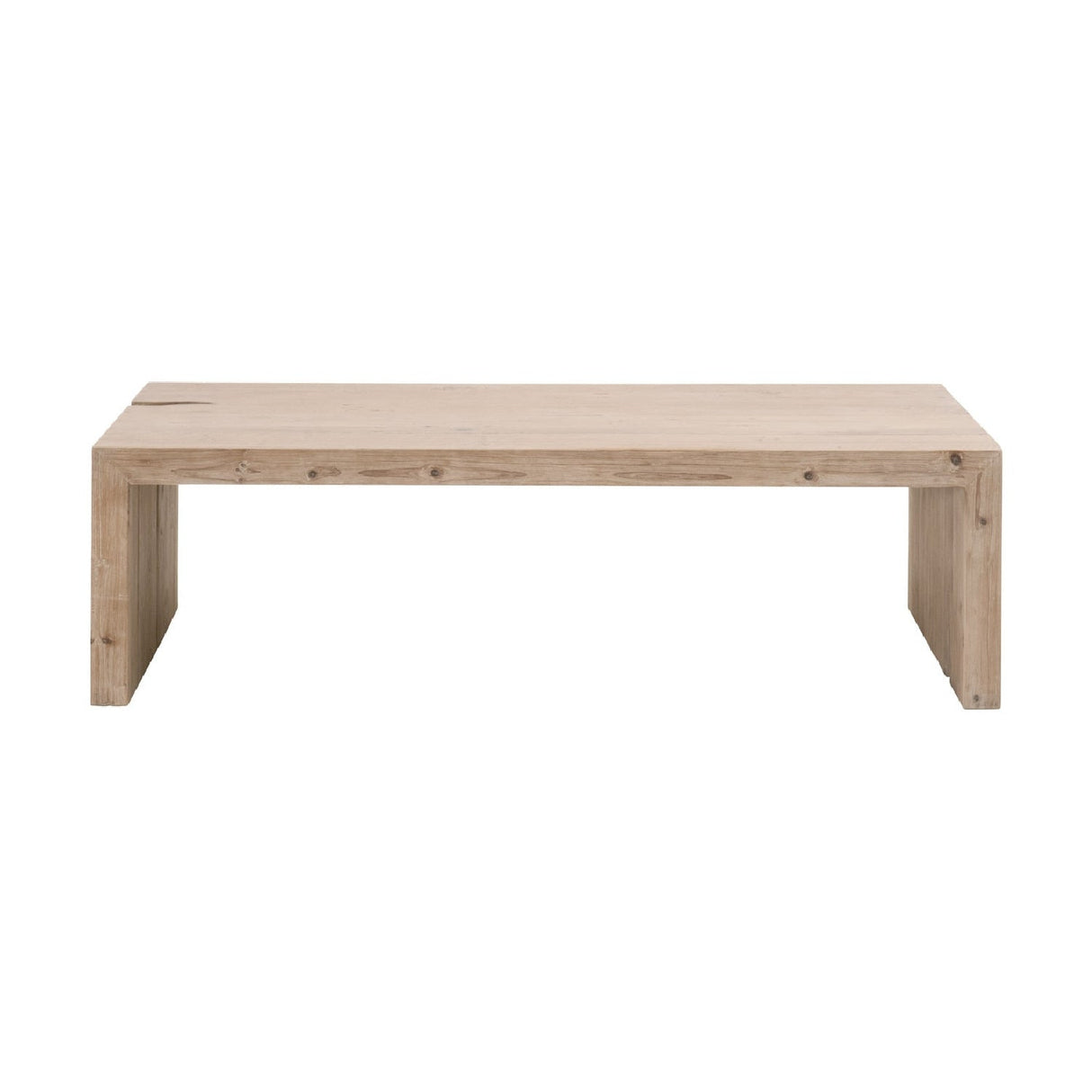 Natural Pine Wood Coffee Table | Living Essentials Reed – front view