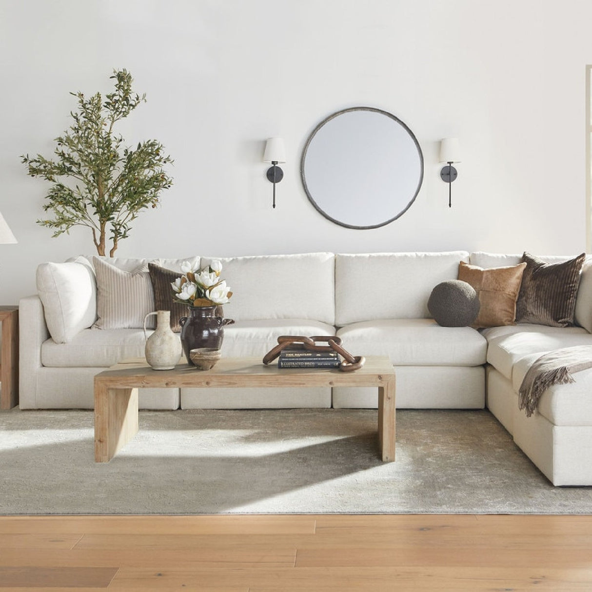 Natural Pine Wood Coffee Table | Living Essentials Reed – alternate view 9