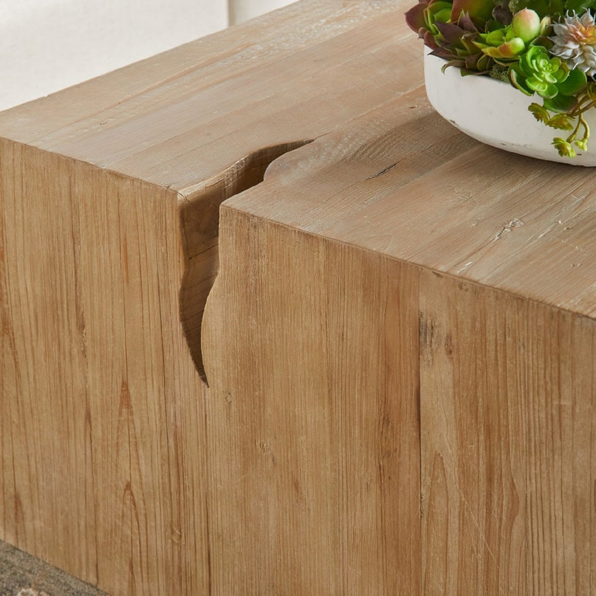 Natural Pine Wood Coffee Table | Living Essentials Reed – alternate view 11