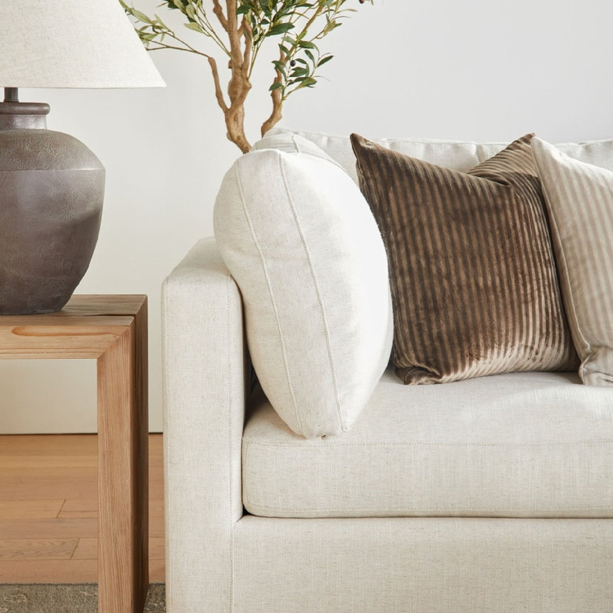 Natural Pine Wood End Table | Living Essentials Reed – alternate view 10