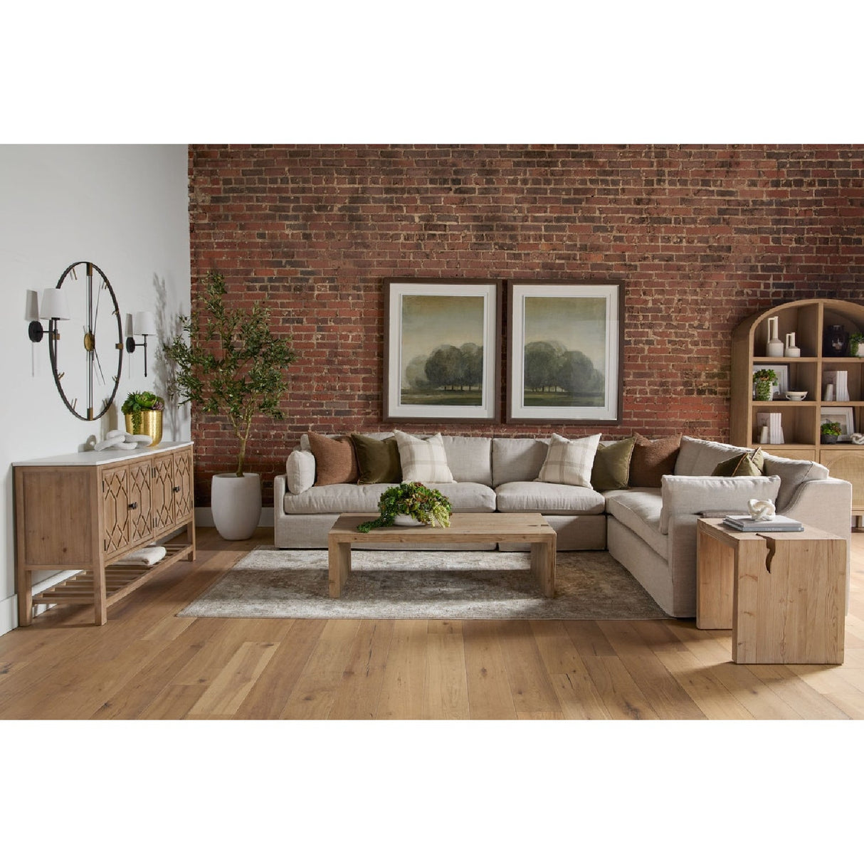 Natural Pine Wood End Table | Living Essentials Reed – alternate view 11