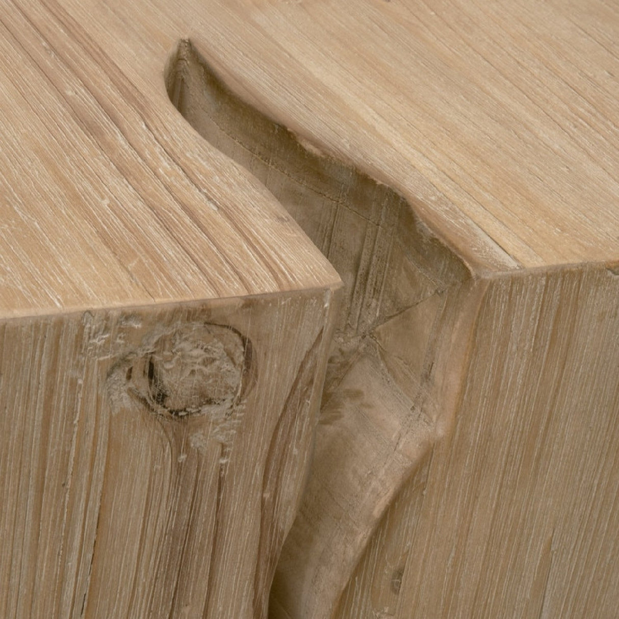 Natural Pine Wood End Table | Living Essentials Reed – alternate view 9
