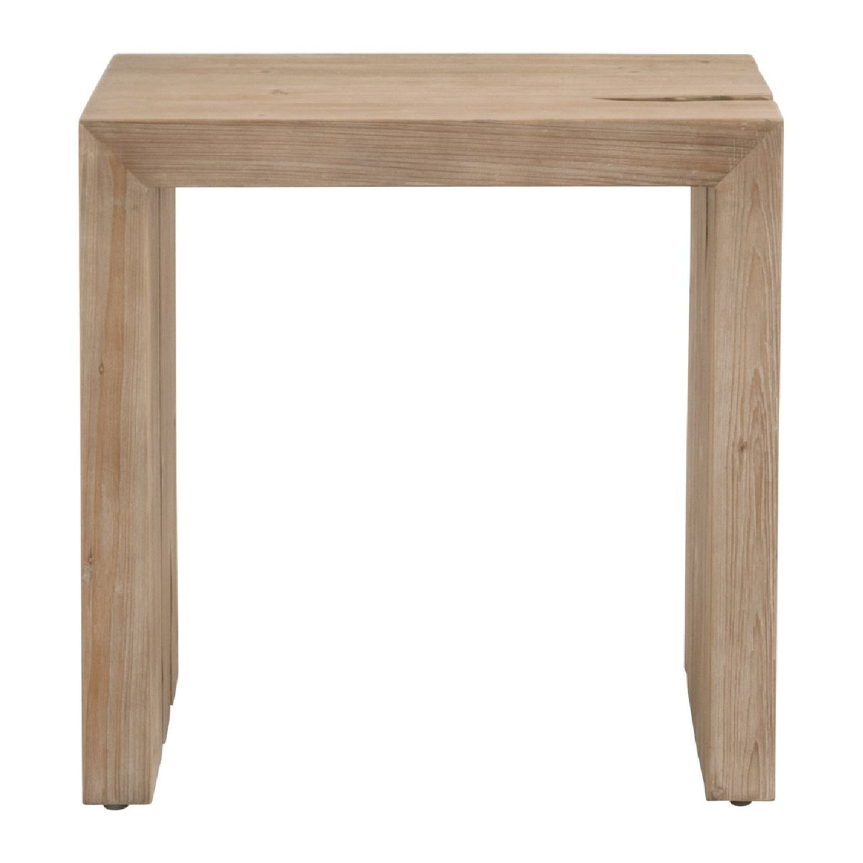 Natural Pine Wood End Table | Living Essentials Reed – front view