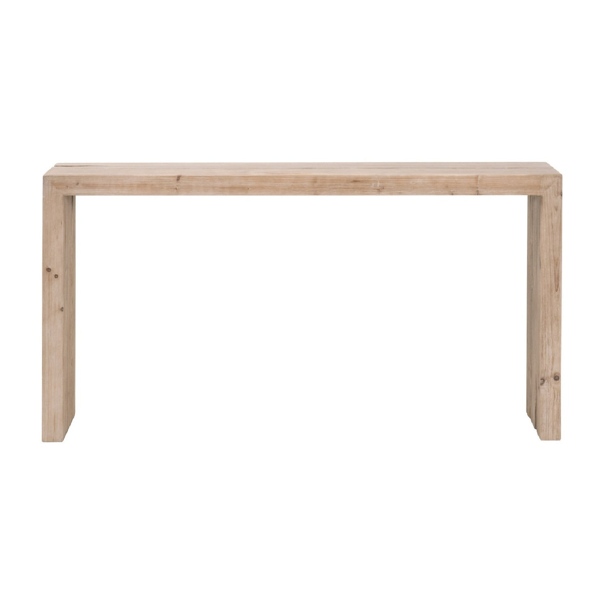 Natural Pine Wood Console Table | Living Essentials Reed – front view