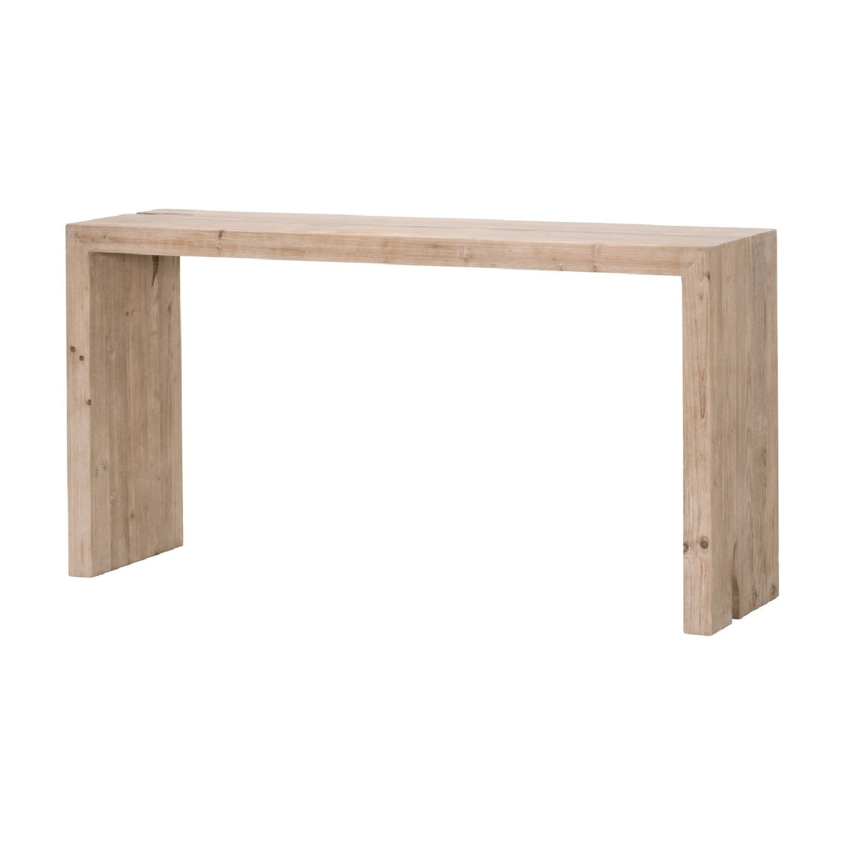 Natural Pine Wood Console Table | Living Essentials Reed – side view
