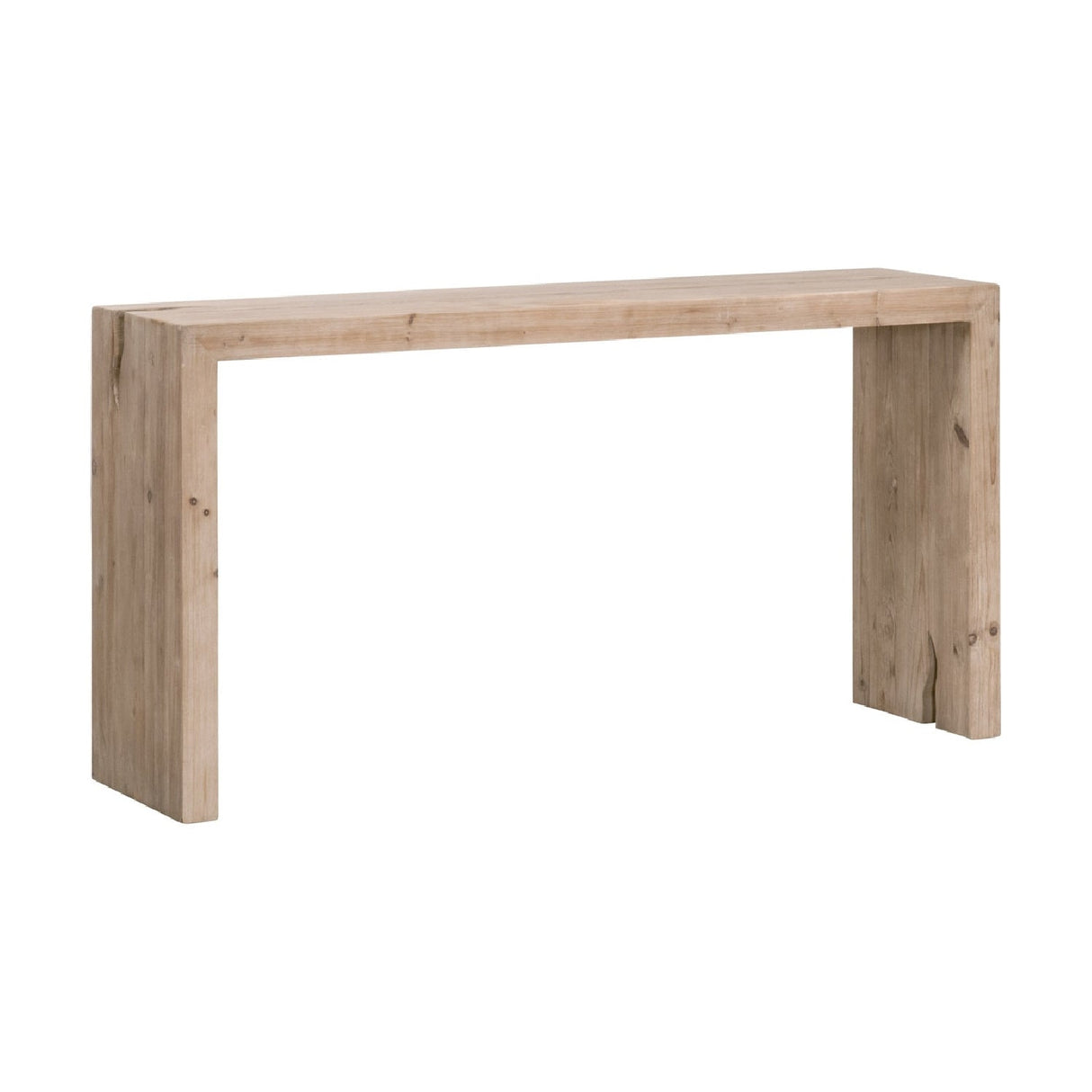 Natural Pine Wood Console Table | Living Essentials Reed – rear view