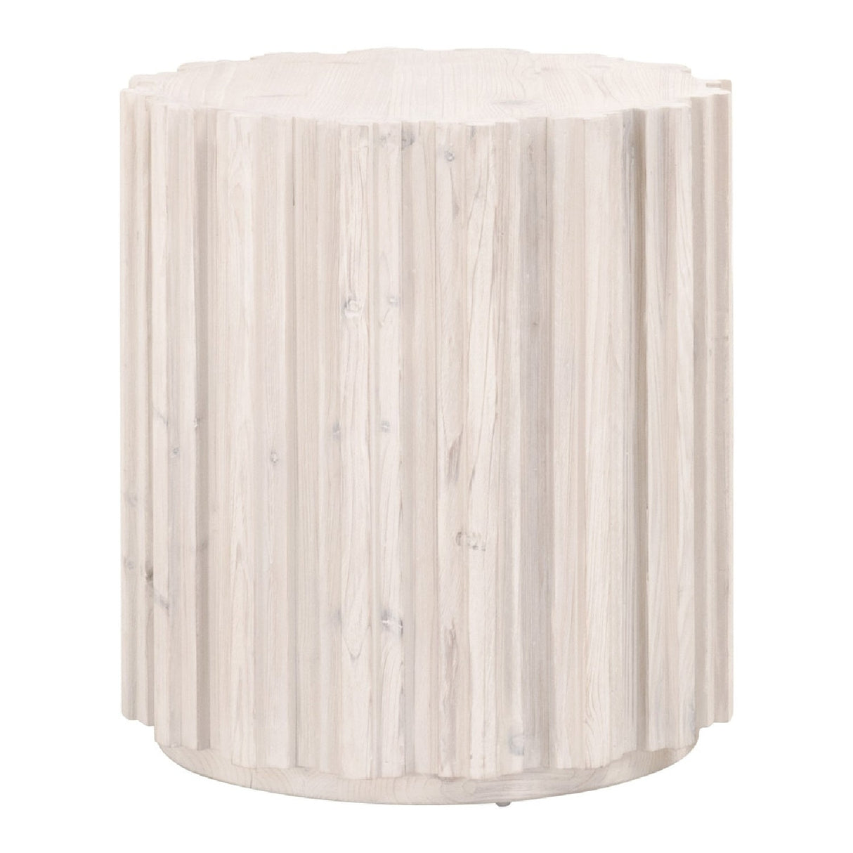 Fluted Pine End Table | Living Essentials Roma – front view
