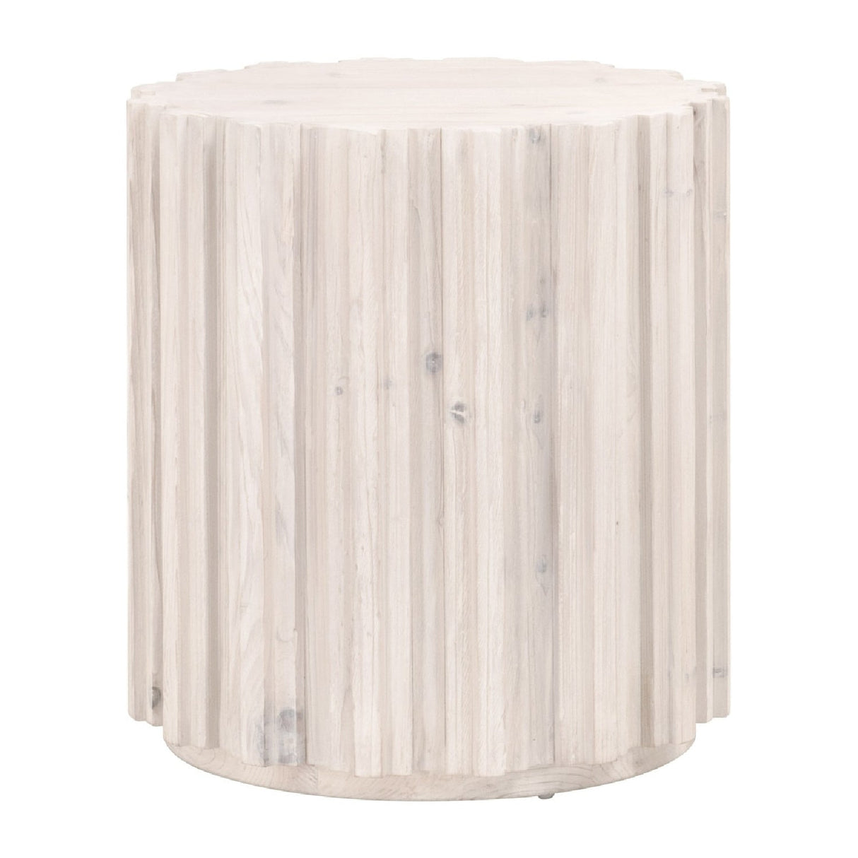 Fluted Pine End Table | Living Essentials Roma – side view