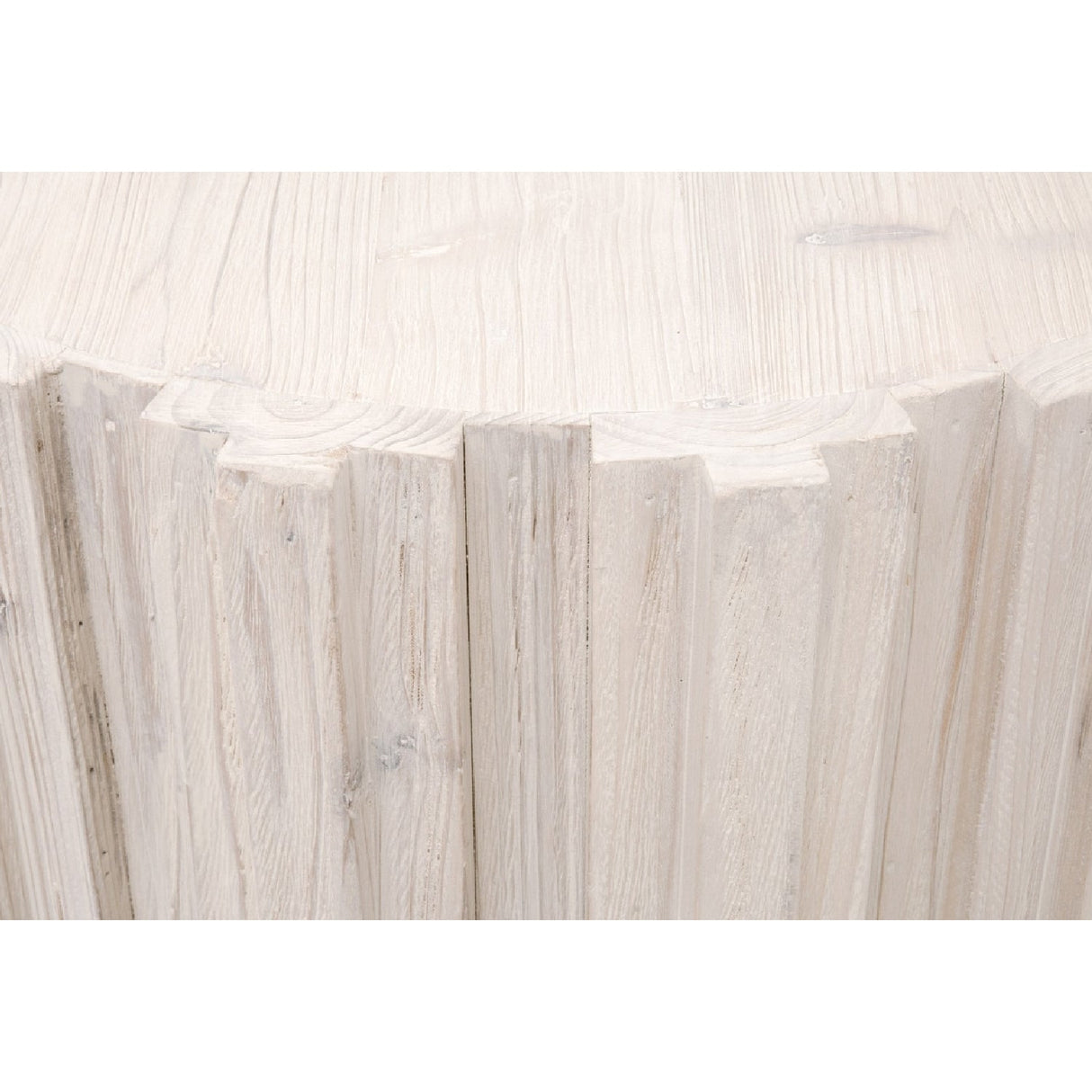 Fluted Pine End Table | Living Essentials Roma – rear view