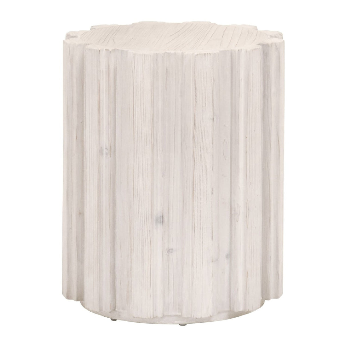 Fluted Pine Accent Table | Living Essentials Roma – front view