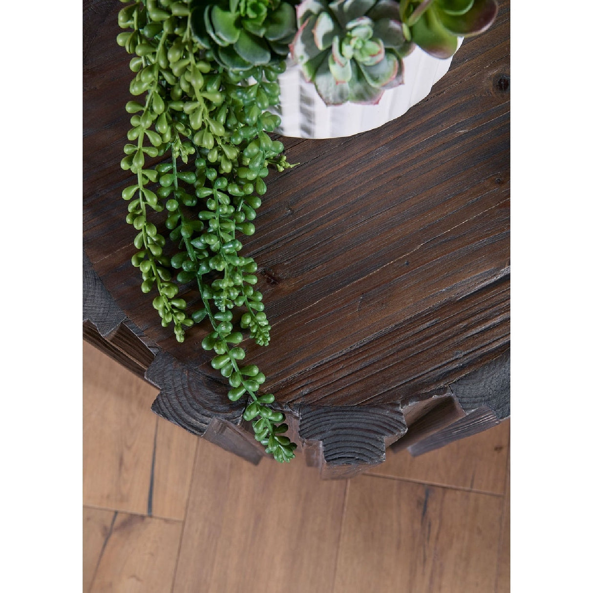 Fluted Pine Accent Table | Living Essentials Roma – alternate view 24